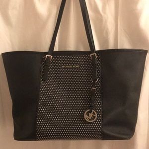 Black and silver stud Michael Kors shoulder bag
